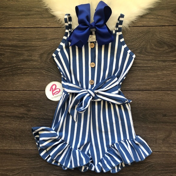 Other - Girl Boutique Striped Romper Set